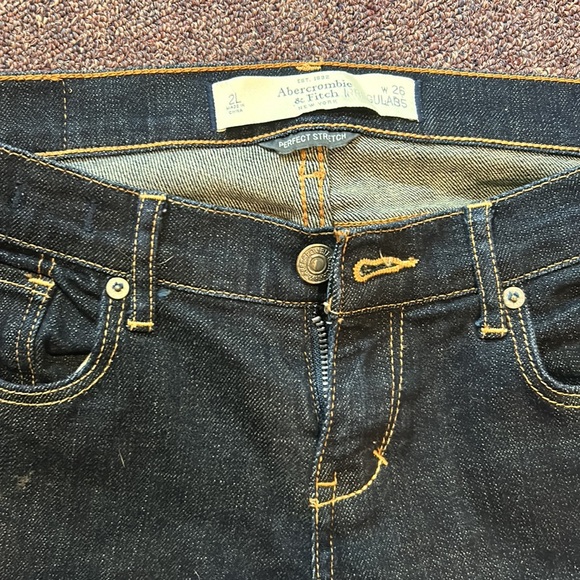 Abercrombie Low Rise Dark Wash Flare Jeans - Picture 2 of 3